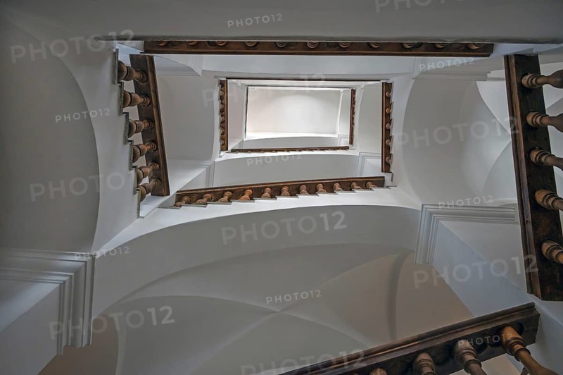 Staircase in the city palace former residential palace built in Renaissance style, Neuburg an der Donau, Upper Bavaria, Germany