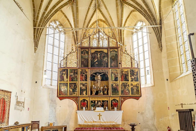 Winged altar of the Biertan fortified church, UNESCO World Heritage Site in Biertan or Birthälm, Transylvania, Romania