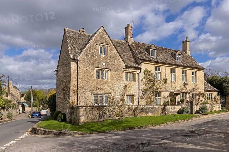 Houses, Cotswold Stone, Bibury, The Cotswolds, England, Great Britain