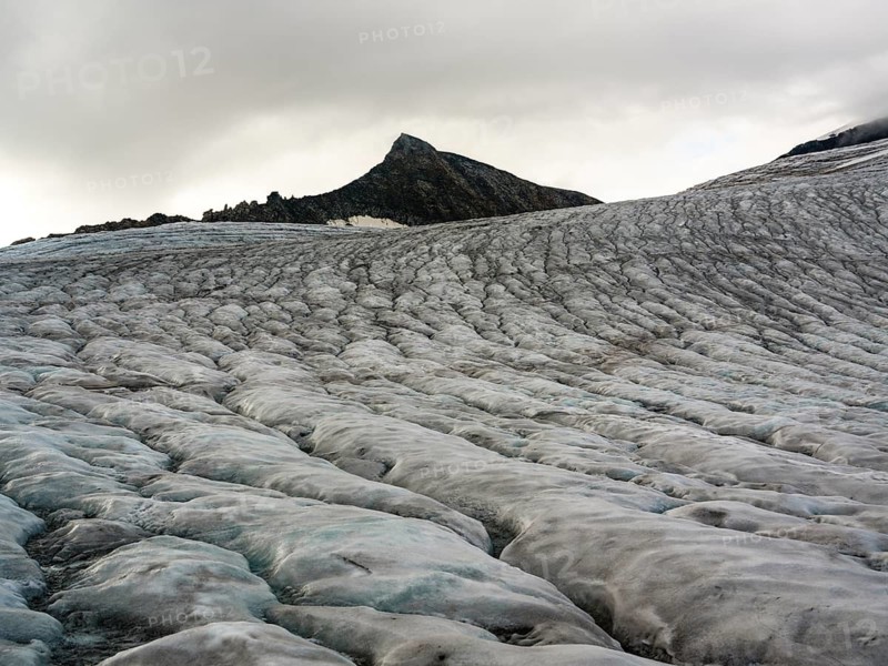 Patterns of glacial streams, behind Kleinvenediger, Venedigerkees, Venice Group, Hohe Tauern National Park, Province of Salzburg, Austria