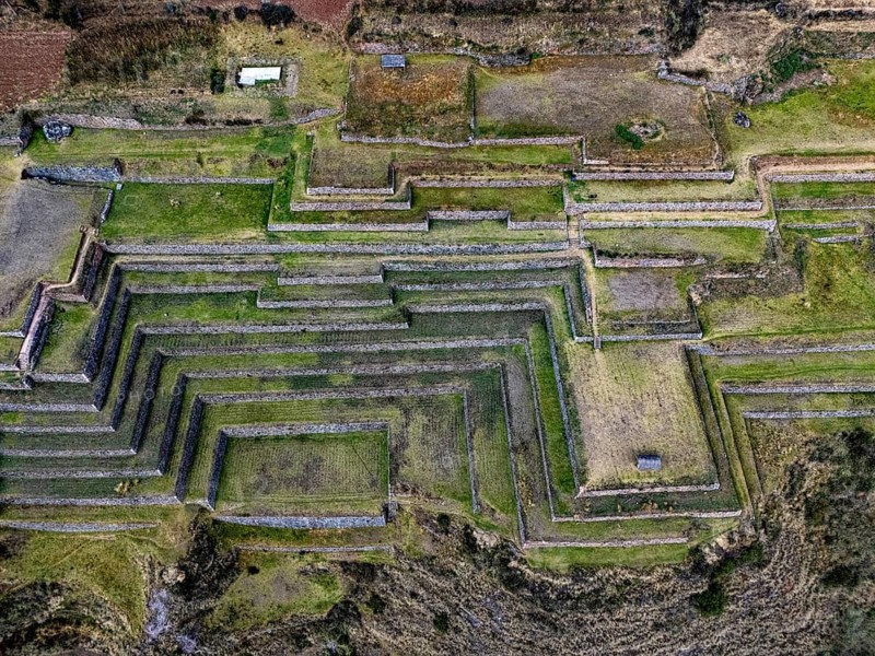 Agricultural terraces, Cinchero archaeological site, Inca architecture, Quechua, indigenous population, Urubamba Valley, Cusco region, Andes, South America