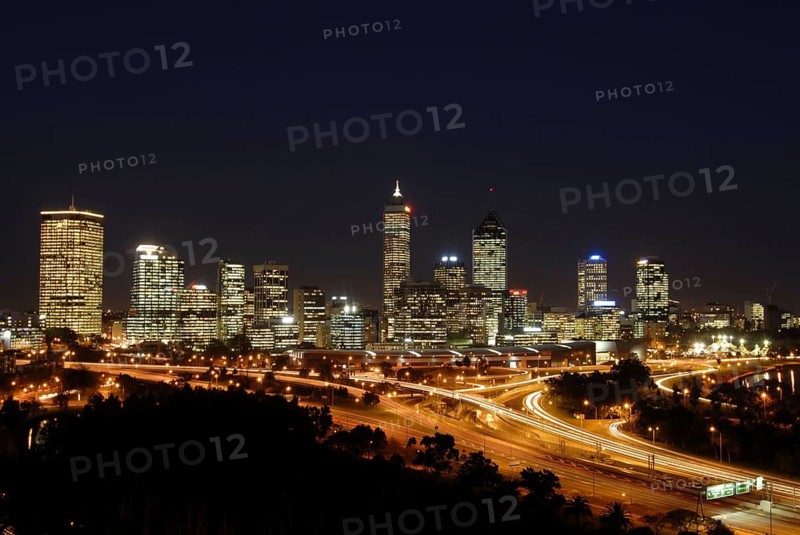 Perth at night, Perth, Australine, Australia
