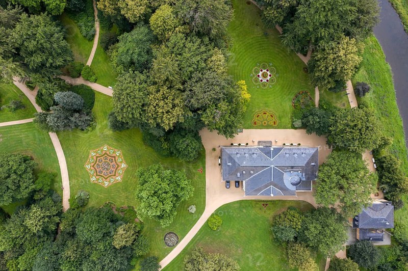 Germany, Greizer Park, Sommerpalais Greiz, Thuringia, Thuringia, aerial view, cultivated landscape, cultural landscape, landscape, landscape, aerial view, Vogtland