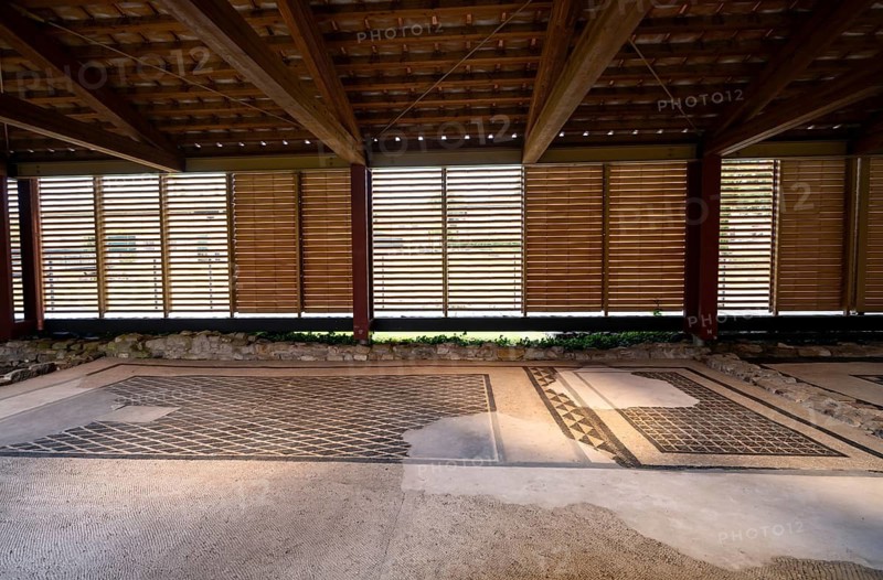 Ancient Roman villa with floor mosaic, Domus di Tito Macro, UNESCO World Heritage Site, Aquileia, Friuli, Italy