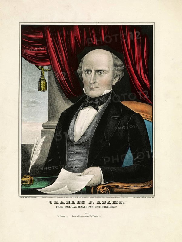 Charles Francis Adams Sr. (1807–1886), an American politician, diplomat and member of the famous Adams family, an authentic, digitally restored, high-resolution reproduction from a 19th-century original, exact date of the portrait unknown, American history, historical