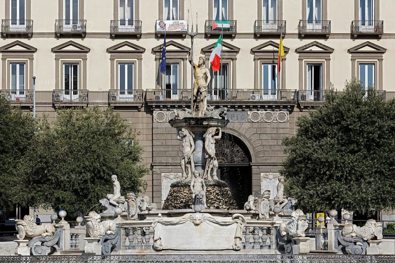 Fountain of Neptune, Fontana del Nettuno, Piazza Municipio, Historic Centre, Naples, Campania Region, Italy