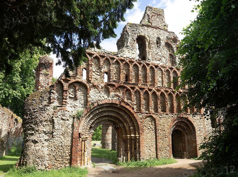 Pardon Door, ruins of St Botolph's Priory medieval Augustinian religious house, Colchester, Essex, England, UK