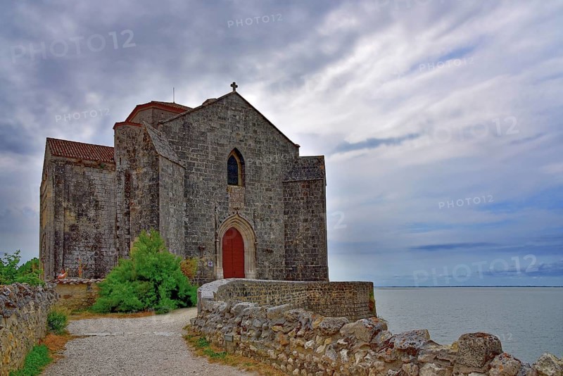 The church of Sainte Radégonde in the commune of Talmont-sur-Gironde, in the Charente-Maritime department, in the Nouvelle-Aquitaine region, France