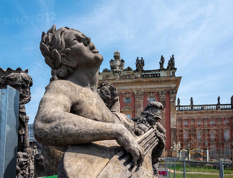 Extensive construction and sarnization of the New Palace in Sanssouci Park, Prussian Palace and Gardens Foundation, Potsdam, Brandenburg, Germany