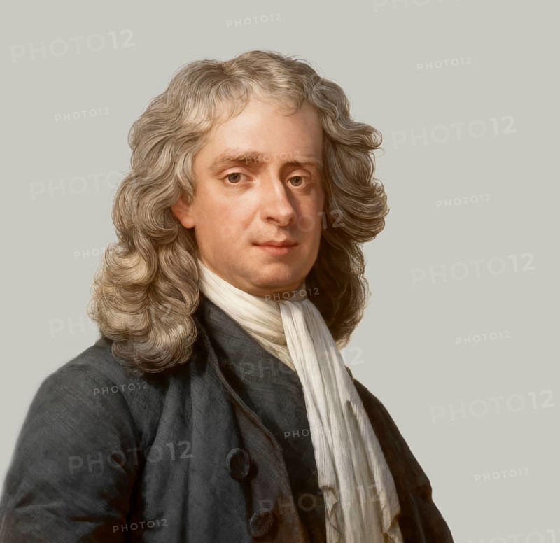 Sir Isaac Newton, 1642-1726, English physicist and mathematician, digitally edited based on a historical illustration by Enoch Seeman