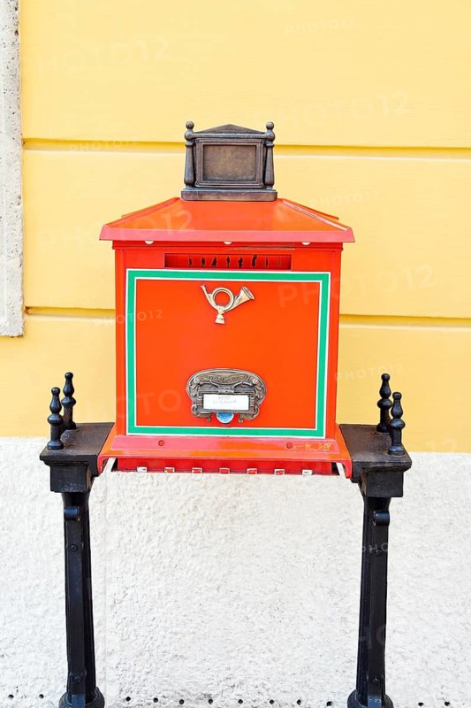 Post box of the Hungarian Post in Budapest. Hungarian Post Office, Austria