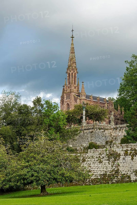 Neo-Gothic Pantheon chapel in Comillas, Cantabria, Spain