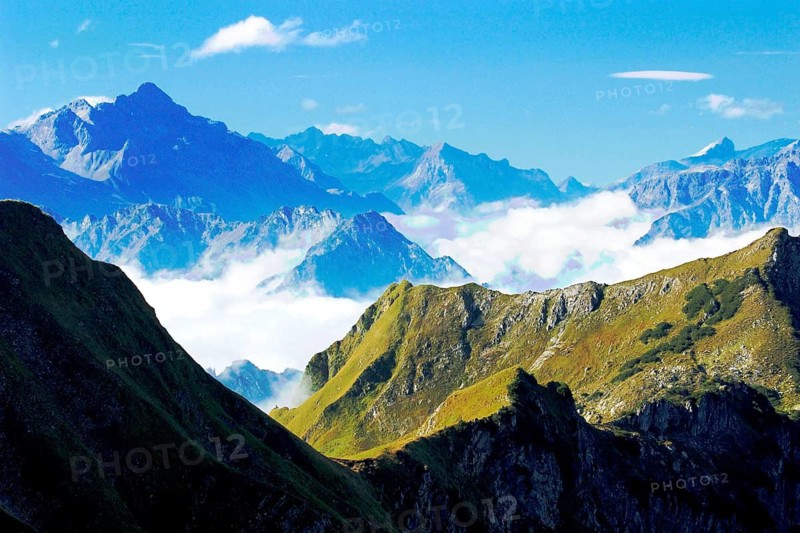 Mountains, Allgäu, view from Nebelhorn, Nebelhorn, Germany/Bavaria