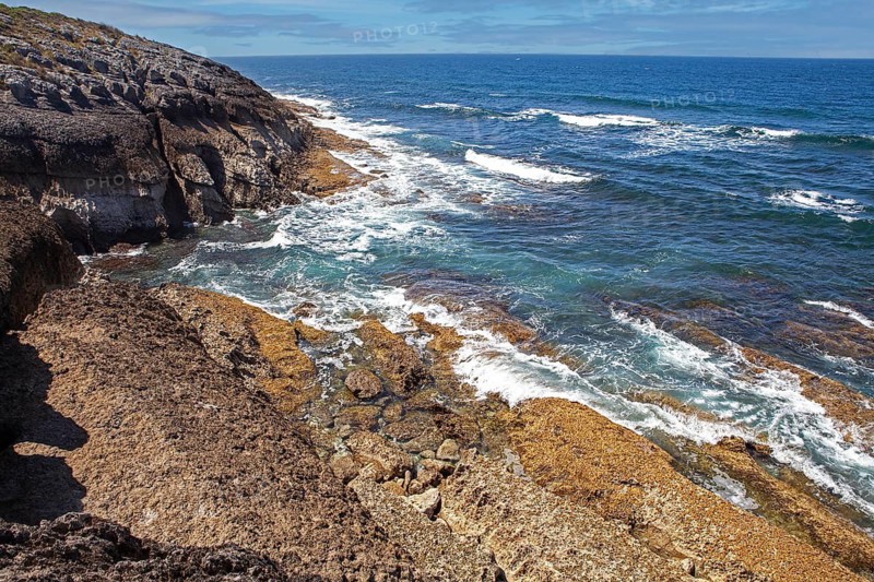 San Vicente cliffs along the coast trail near San Vicente de la Barquera, Santander, Cantabria, Spain
