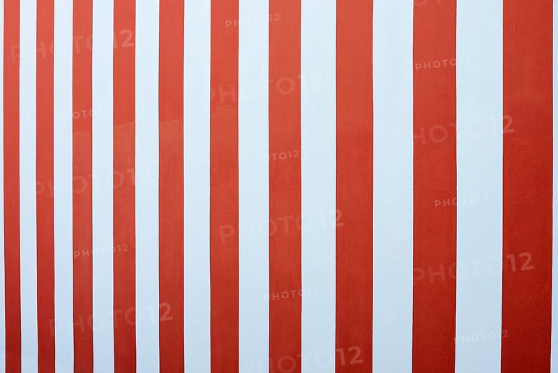 Red and white painted house wall, North Rhine-Westphalia, Germany