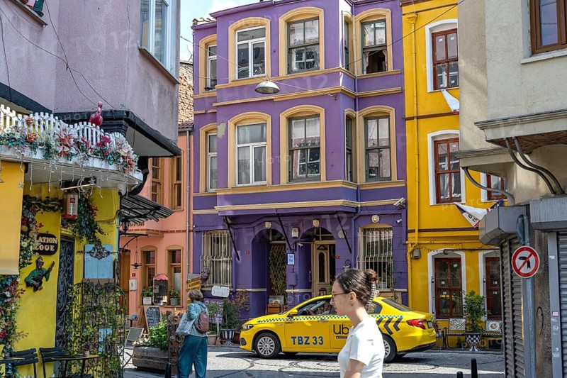 Istanbul, Turkey. August 7th 2026. Famous colourful houses in Fener and Balat, two historic neighborhoods on the European side of Istanbul, Turkey, sitting along the southern shore of the Golden Horn. Known for their steep cobblestone streets and vibrant multi-story Ottoman houses, Turkey