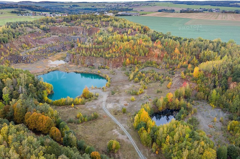 Thuringia, Thuringia, aerial view, post-mining landscape, cultivated landscape, landscape, landscape, aerial view, quarry, quarry, quarry, Dörtendorf quarry