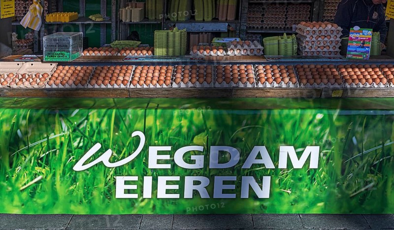 Egg stand at a weekly market market, Enschede, the Netherlands