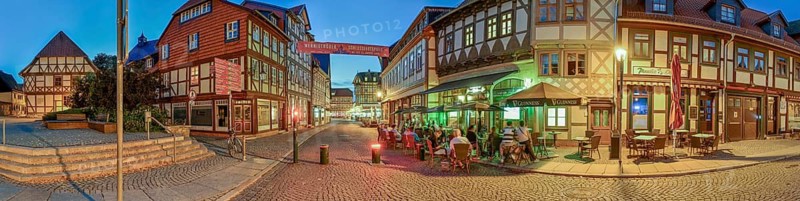 Panorama illuminates Wernigerode Harz Germany