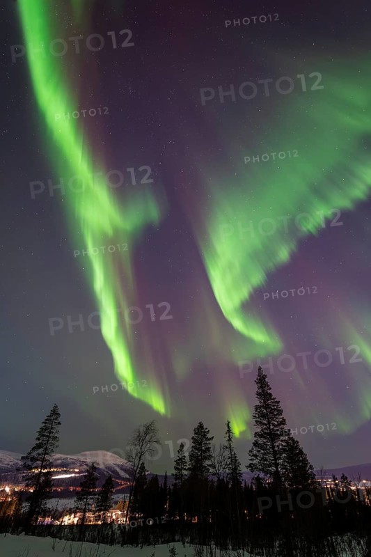 Northern Lights (Aurora borealis), Gällivare, Norrbotten, Lapland, Sweden, December 2024