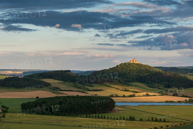 Germany, Thuringia, Thuringia, Thuringian Basin, Wachsenburg Castle, cultivated landscape, landscape, summer