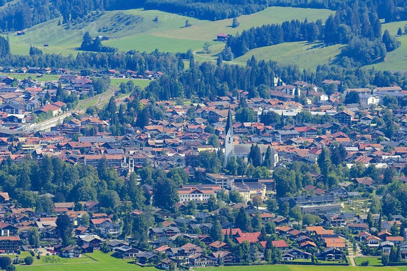 View from the south of Oberstdorf, Oberallgäu, Allgäu, Bavaria, Germany
