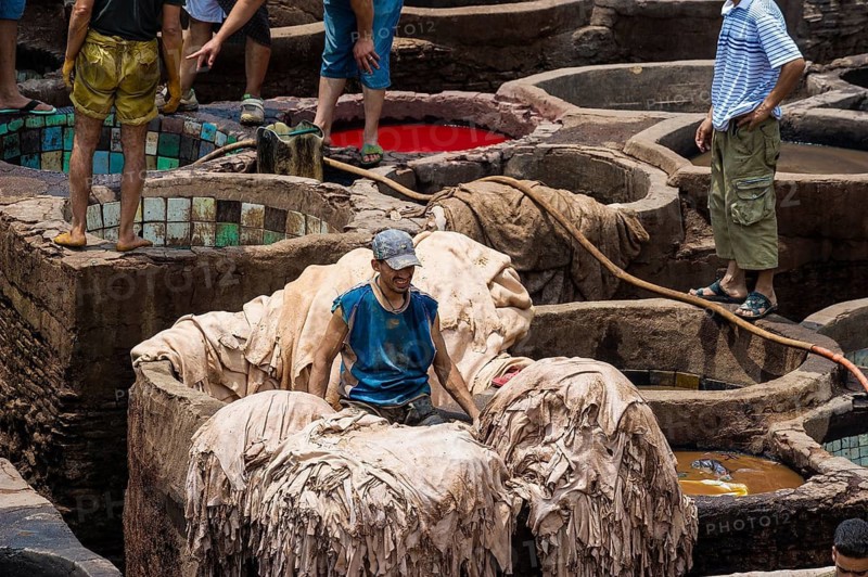 Chouwara tanning and dyeing district, Fez El Bali, Medina, UNESCO World Heritage Site, Fez, Morocco