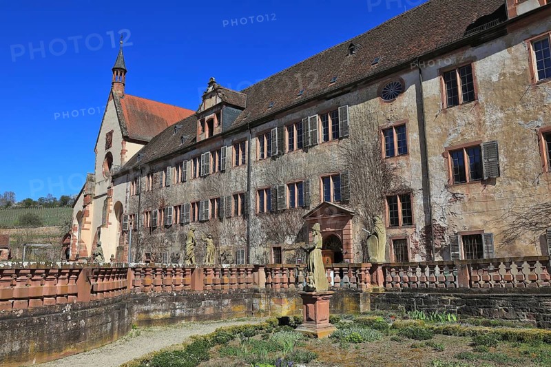Bronnbach Abbey, Brunnbacensis Monasterium, later also Bronnbach Castle, a former Cistercian abbey founded in 1151, Tauber Valley, Reicholzheim, Main-Tauber district, Baden-Württemberg, Germany