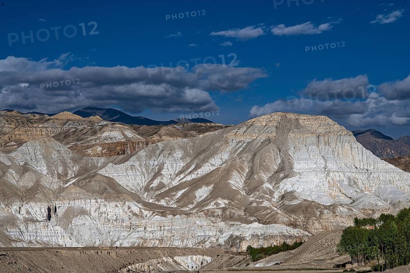 Mountain landscape, erosion landscape near Lo Manthang, Mustang, Upper Mustang, Himalayas, Nepal