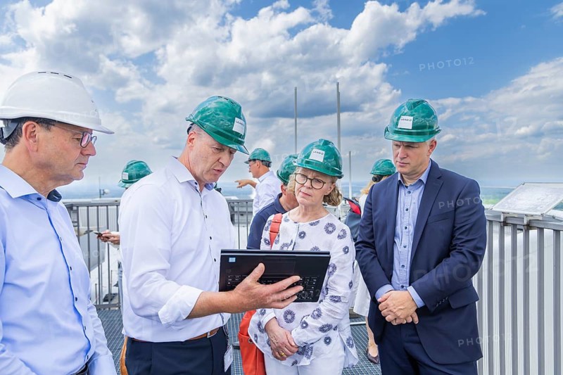 Minister of State Regina Kraushaar meets power plant manager Carsten Marschner at LEAG's Boxberg site about site development with a focus on renewable energy, Boxberg, Saxony, Germany
