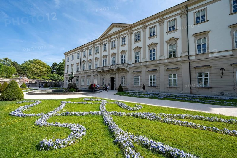 Mirabelle Garden with Pegasus Fountain and Mirabell Palace, Salzburg, Austria