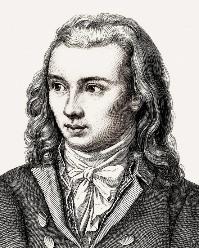 Portrait of Georg Philipp Friedrich Freiherr von Hardenberg, pseudonym and pen name Novalis, 1772 - 1801, German poet of Early German Romanticism, digitally edited