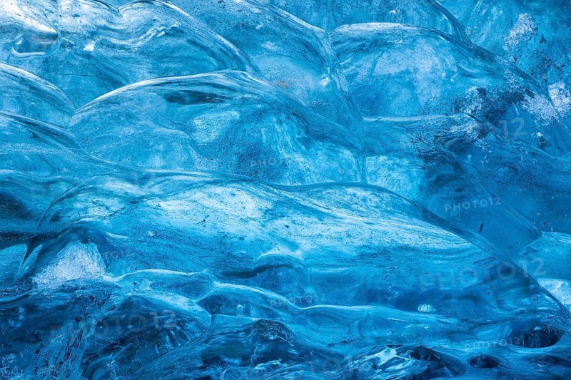 Structures in glacial ice, ice cave, glaciers, Vatnajökull, winter, Iceland, Scandinavia