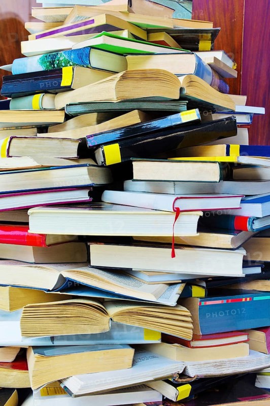 A pile full of opened and closed books, Vienna, Austria