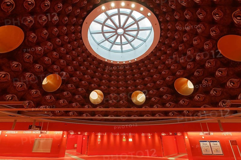 Chiaia metro station, platform, design architect Uberto Siola, art subway, Metrò dell'Arte, Naples, Campania, Italy