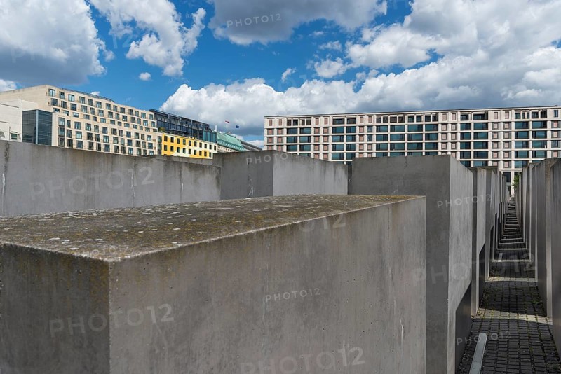 Buildings and corridors at the Memorial to the Murdered Jews in the historic center, Berlin