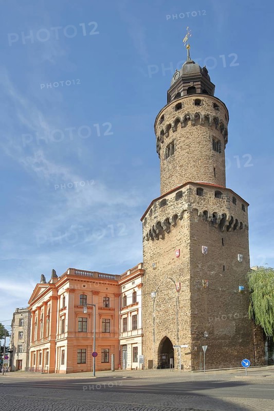 Reichenbach Tower built 13th century, former city fortifications, city gate, defensive defence tower, Obermarkt, Görlitz, Upper Lusatia, Lusatia, Saxony, Germany