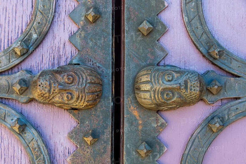Lock of the romanesque church of Saint-Saturnin. Puy de Dôme. Auvergne. France