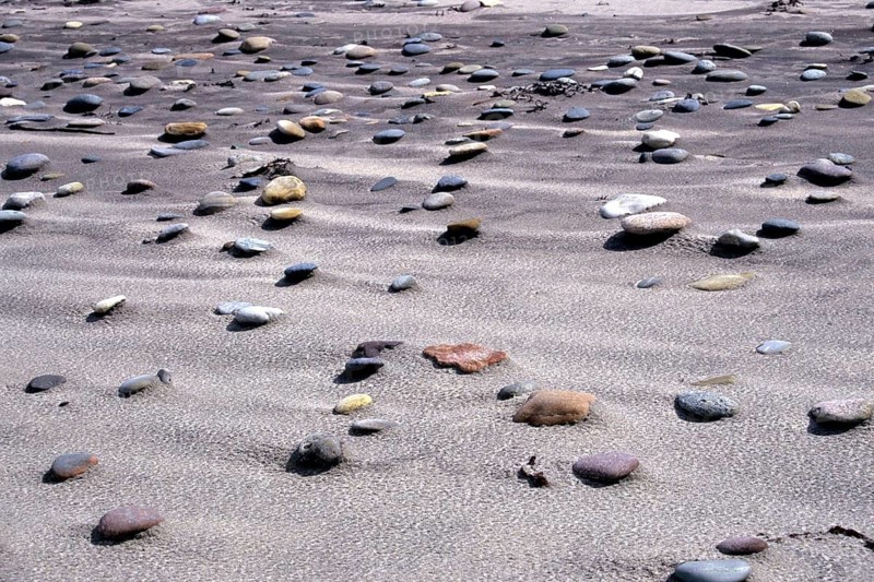 Travel, beach at Vester Husby cutout, Denmark, beach, stones, North Sea, sand, pattern