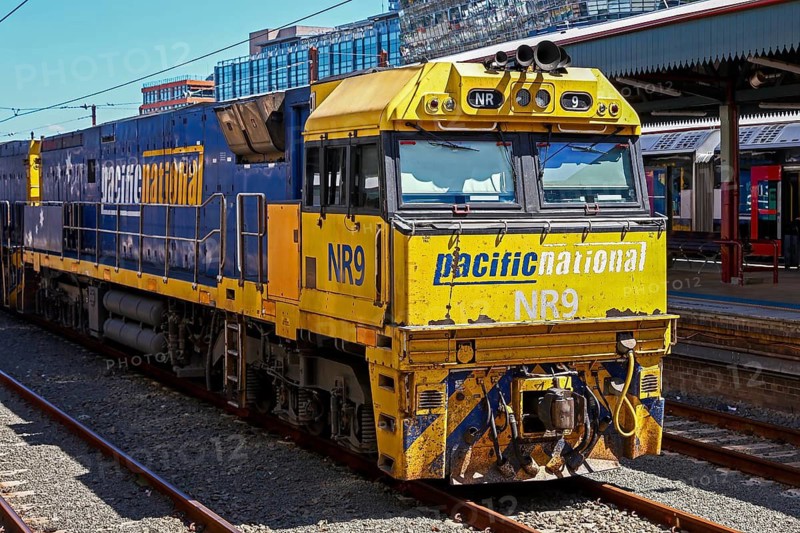 Pacific National NR9 is an NR-Class locomotive belonging to the Australian rail freight operator Pacific National. A Diesel-Electric locomotive that was built in January 1997 and is used for intermodal freight services, Central Station, Sydney, Australia