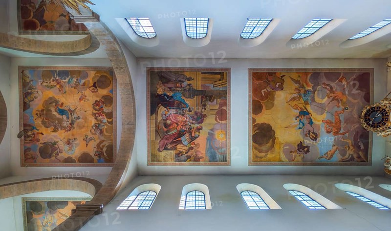Cloister ceiling interior view of Huysburg Abbey Germany