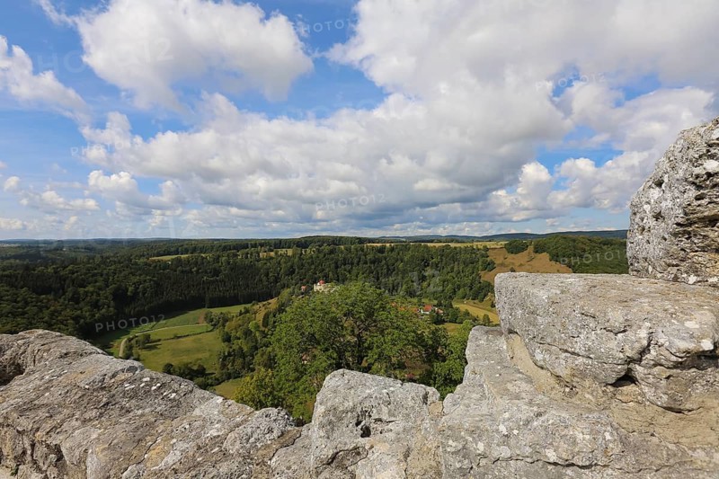 Castle ruins of Hohengundelfingen, ruins of a medieval hilltop castle, former headquarters of the Gundelfingen free noble family, Wolken, Gundelfingen-Münsingen, Lautertal, Swabian Jura, Reutlingen district, Baden-Württemberg, Germany