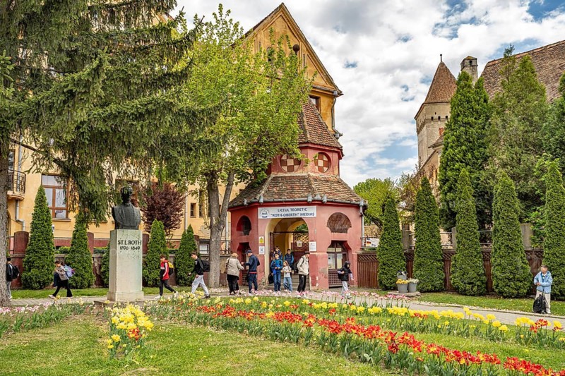 The Stephan Ludwig Roth Gymnasium in Medias or Mediasch, Transylvania, Romania