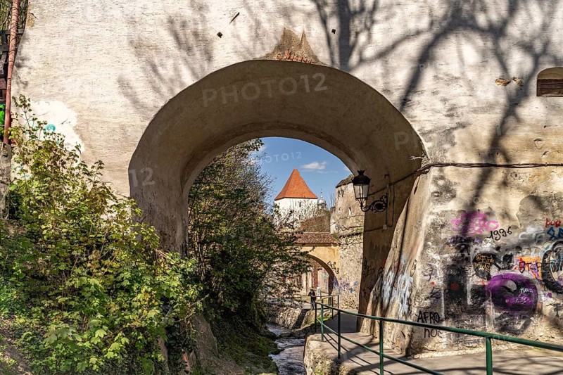 Graft bastion and city wall in Brasov or Kronstadt, Transylvania, Romania