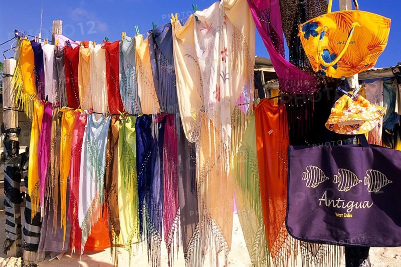 Colorful scarves in Antigua, Caribbean, Bahamas, Central America