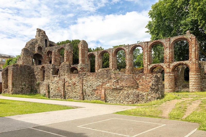 Ruins of St Botolph's Priory medieval Augustinian religious house, Colchester, Essex, England, UK