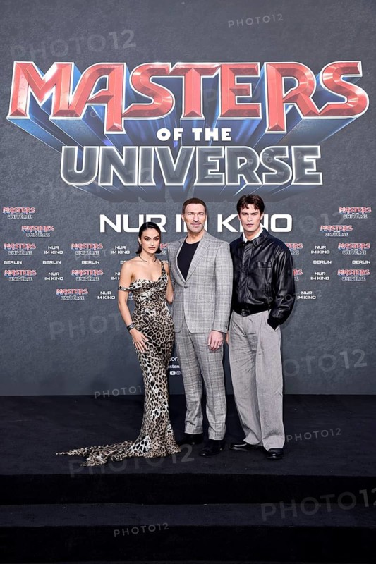 Camila Mendes, director Travis Knight and Nicholas Galitzine - German premiere of MASTERS OF THE UNIVERSE, Uber Platz, Berlin, 28.5.26