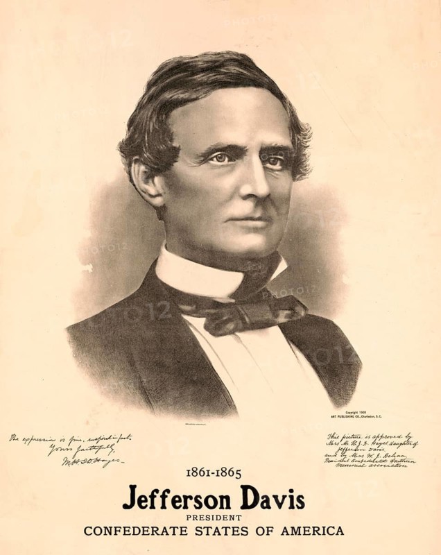 Jefferson Finis Davis (born 3 June 1808 in Fairview, Kentucky, died 6 December 1889 in New Orleans, Louisiana), was the sole President of the Confederate States of America from 1861 to 1865 and thus the leader of the Southern states during the American Civil War, serving as the counterpart to President Abraham Lincoln. Prior to this, he had served in the United States as a Senator for Mississippi and, from 1853 to 1857, as Secretary of War in the Pierce administration. Davis was a member of the Democratic Party, an authentic, digitally restored reproduction of a 19th-century original, exact date of the image unknown, historical