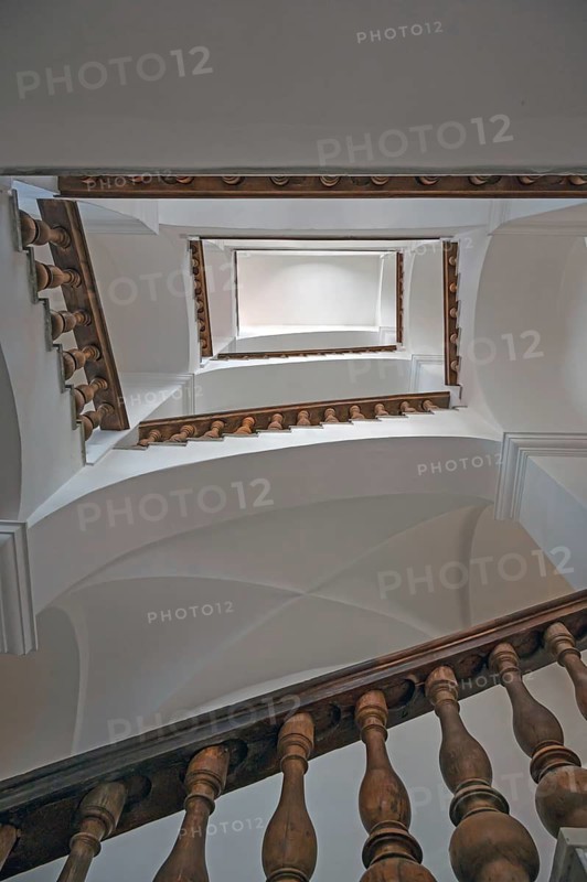 Staircase in the city palace former residential palace built in Renaissance style, Neuburg an der Donau, Upper Bavaria, Germany