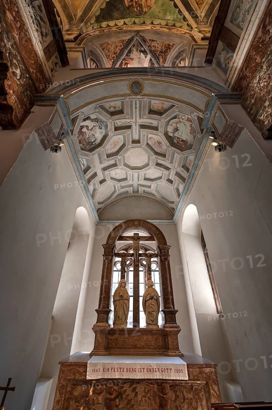 Altar room of the castle chapel from 1543, Stadtschloss Neuburg an der Donau, Upper Bavaria, Germany